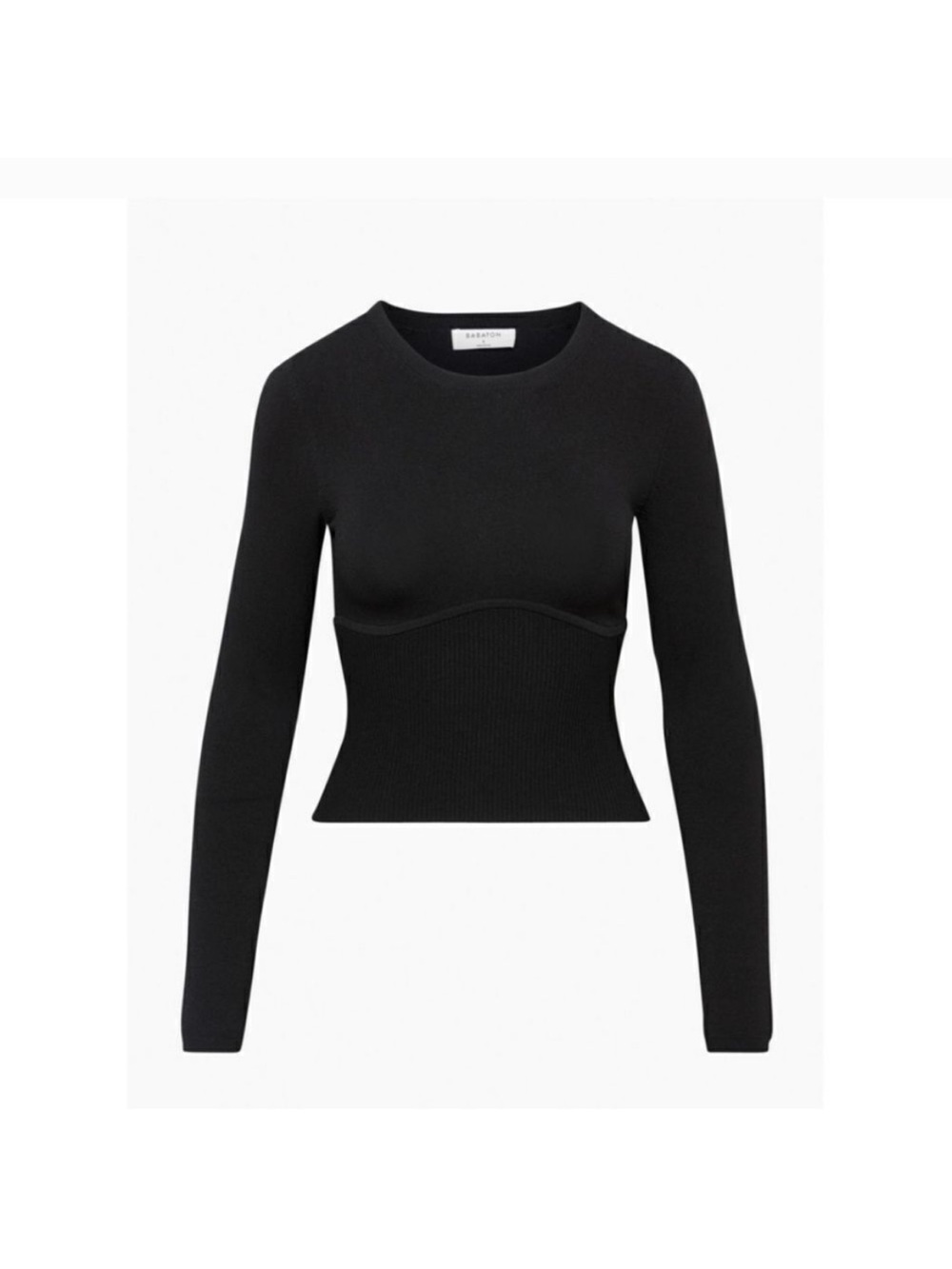 Aritzia Babaton Corset Ribbed Long-Sleeve Top - Picture 1 of 2